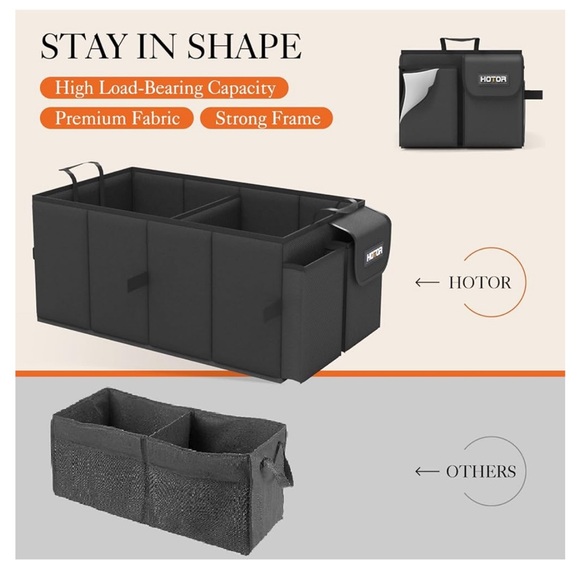HOTOR Trunk Organizer for Car - Car Organizer, Foldable Trunk SUVs & Sedans - Picture 3 of 4